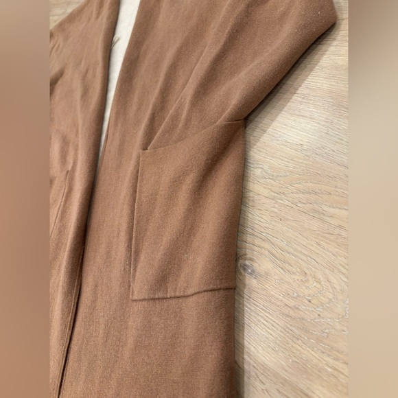 Aritzia Babaton Lance Longline Wool Blend Open Cardigan Camel Brown Size M - Picture 5 of 12
